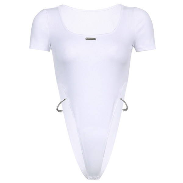 Γυναικείο κορμάκι με κοντά μανίκια και έντονα κομμένα μέρη