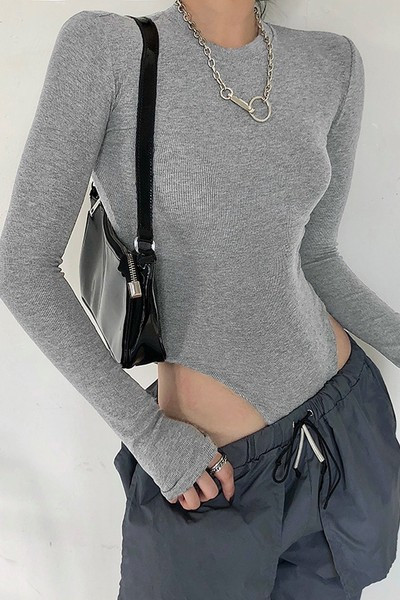 Ženski body clean model u crnoj i sivoj boji