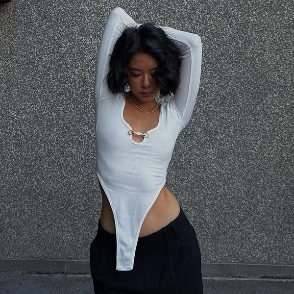 Női kordbársony body fém díszítéssel