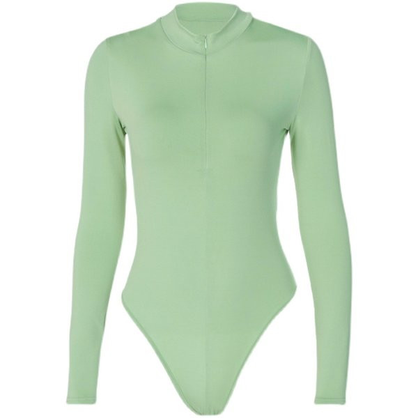 Casual γυναικείο κορμάκι με μακριά μανίκια και στρογγυλή λαιμόκοψη