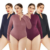 Pikkade varrukatega ja spitsikaelusega naiste body