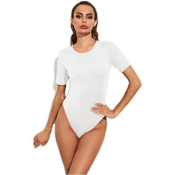 Igapäevane body lühikeste varrukate ja ümara kaelusega