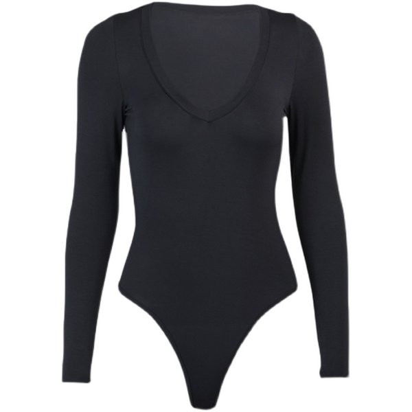 Γυναικείο κορμάκι με στρογγυλεμένη λαιμόκοψη σε τρία χρώματα