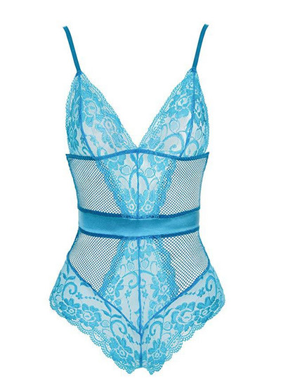 Γυναικείο κορμάκι δαντέλα με διχτυωτό και λεπτές τιράντες