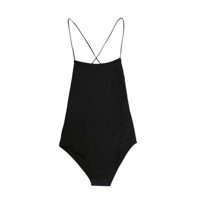 Γυναικείο μαύρο κορμάκι με λεπτές τιράντες