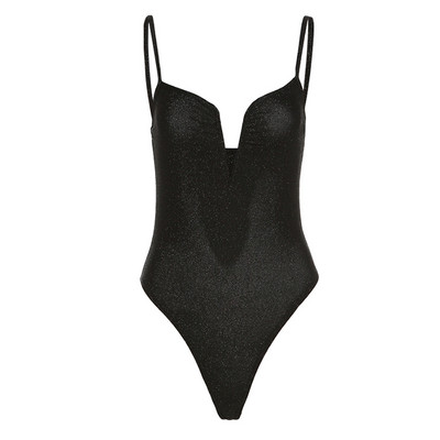 Κομψό γυναικείο κορμάκι με λεπτές τιράντες και κομψό στοιχείο