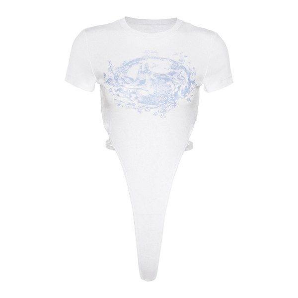 Γυναικείο κορμάκι με κοντό μανίκι και κοψί