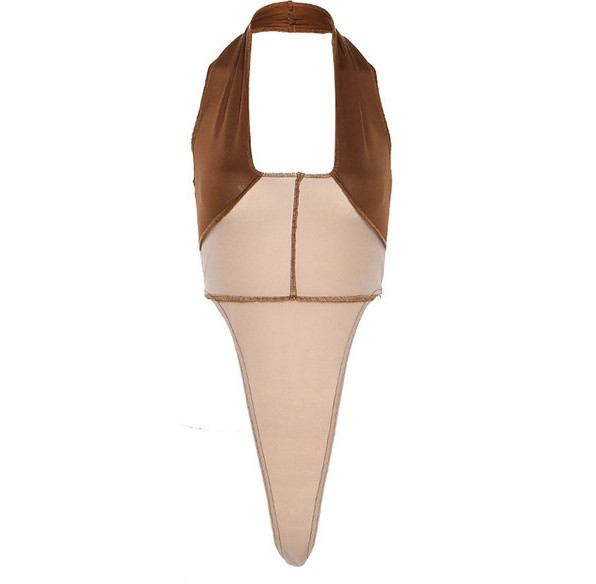 Modern női test pántok nélkül, szögletes nyakkivágással