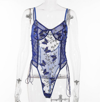 Női test hímzéssel és nyakkendővel