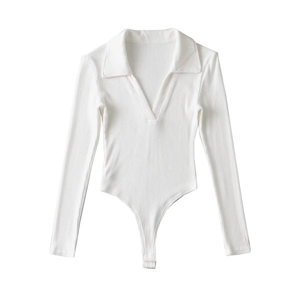 Γυναικείο κορμάκι κοτλέ με κλασικό γιακά και λαιμόκοψη spitz