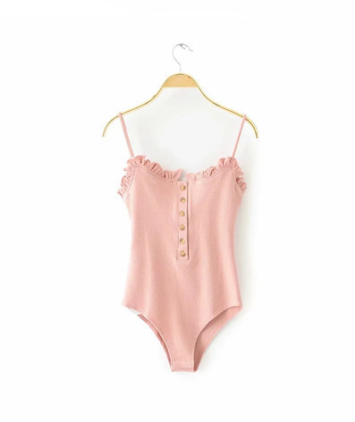 Γυναικείο κορμάκι με κουμπιά και λεπτές τιράντες