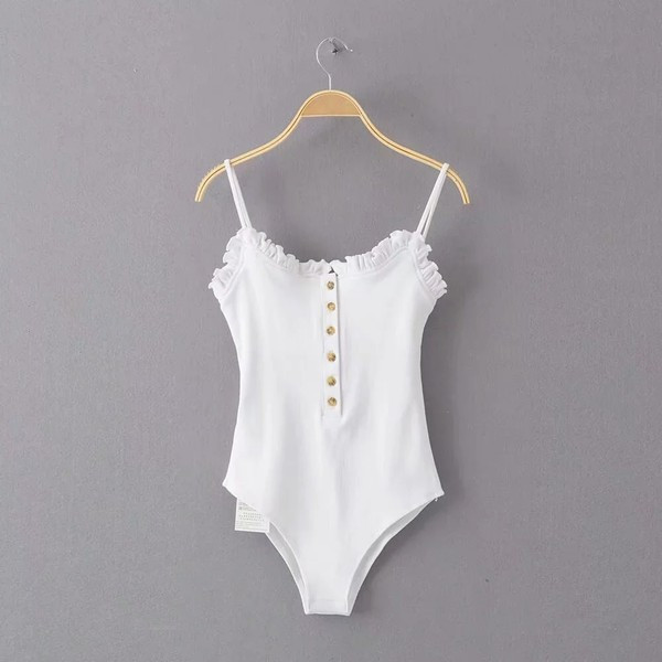 Γυναικείο κορμάκι με κουμπιά και λεπτές τιράντες