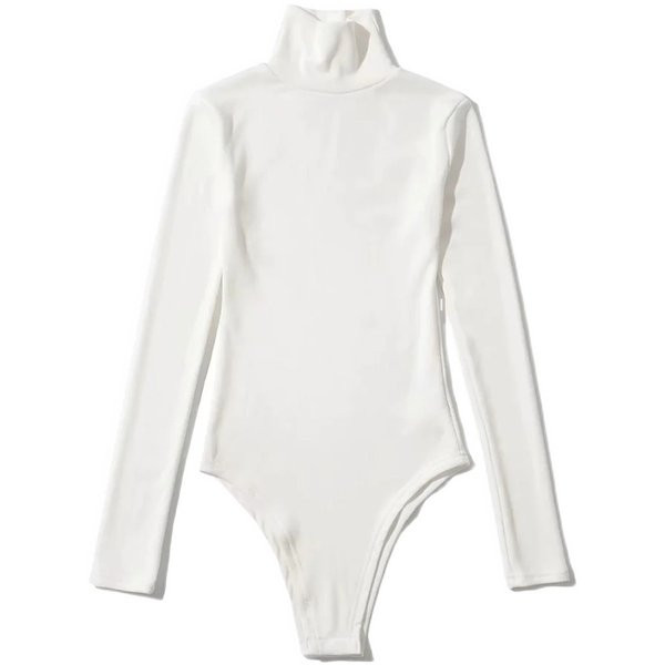 Γυναικείο κορμάκι με μακριά μανίκια και ψηλό γιακά