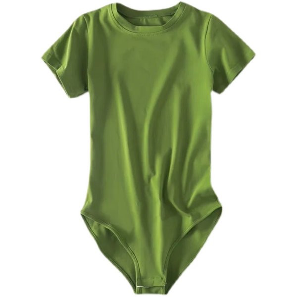 Ženski bodi s okruglim izrezom i kratkim rukavima