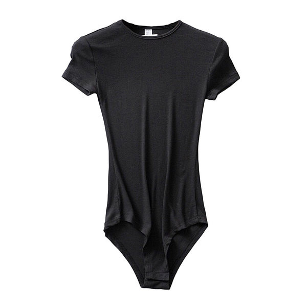 Γυναικείο καθημερινό κορμάκι με κοντό μανίκι και οβάλ λαιμόκοψη