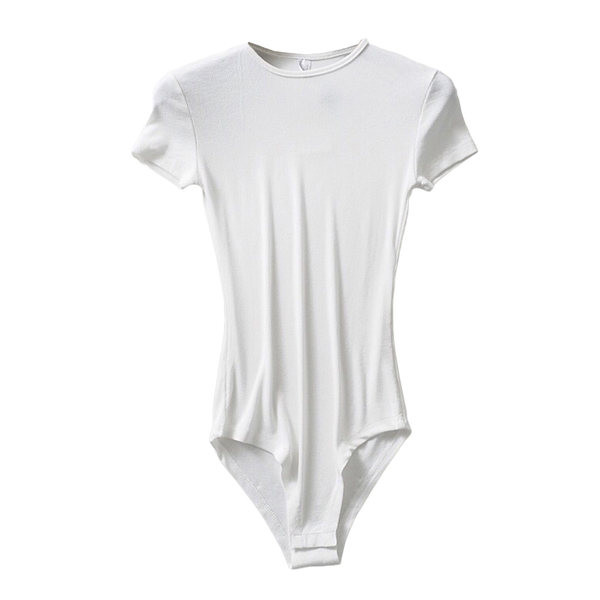 Γυναικείο καθημερινό κορμάκι με κοντό μανίκι και οβάλ λαιμόκοψη