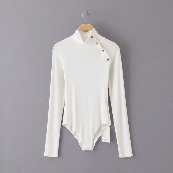 Γυναικείο κορμάκι με κουμπιά και γιακά πόλο