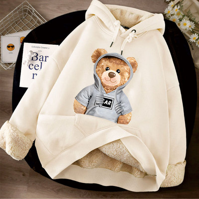 Νέο μοντέλο γυναικείο φούτερ με στάμπα και κουκούλα