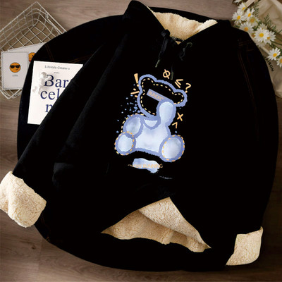 Νέο μοντέλο γυναικείο φούτερ με στάμπα και κουκούλα