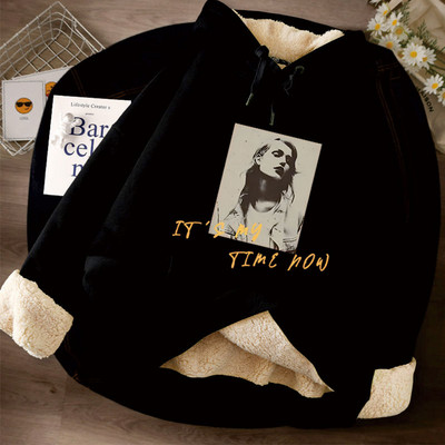 Νέο μοντέλο γυναικείο φούτερ με στάμπα και κουκούλα