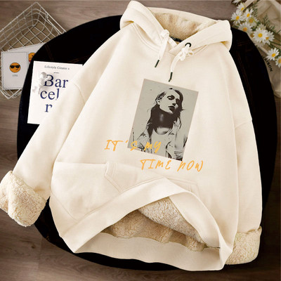 Νέο μοντέλο γυναικείο φούτερ με στάμπα και κουκούλα