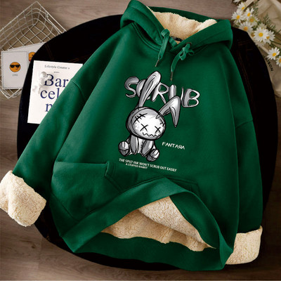 Νέο μοντέλο γυναικείο φούτερ με στάμπα και κουκούλα