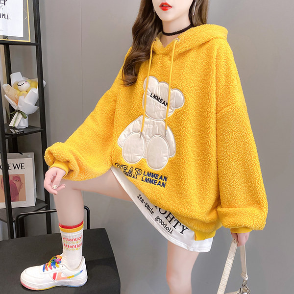 Uue mudeli naiste lai dressipluus tikandi ja kapuutsiga