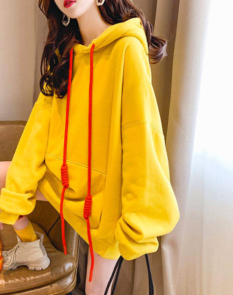 Φαρδύ μοντέλο γυναικείο φούτερ με κουκούλα