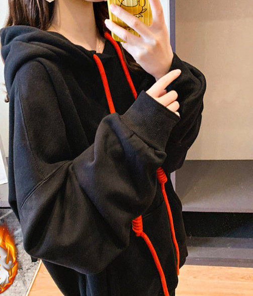 Φαρδύ μοντέλο γυναικείο φούτερ με κουκούλα