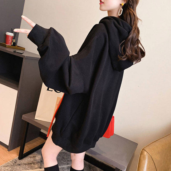 Φαρδύ μοντέλο γυναικείο φούτερ με κουκούλα