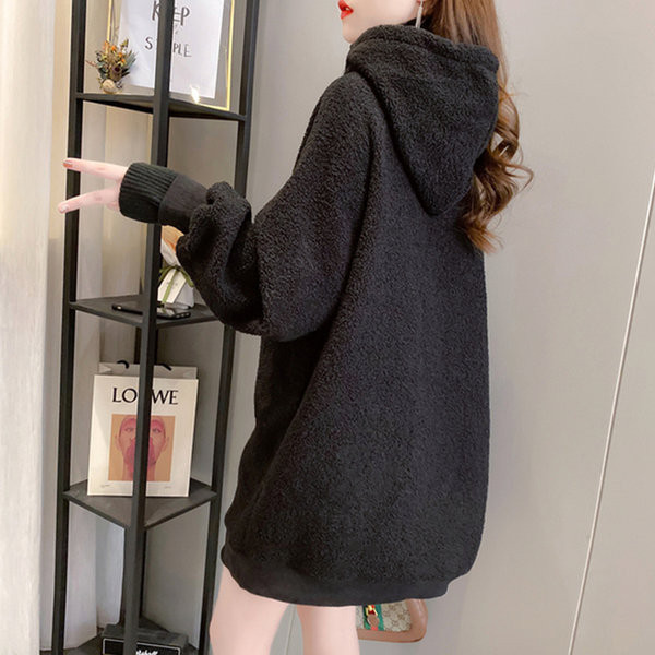 Γυναικείο φαρδύ φούτερ με κουκούλα - κατάλληλο για το χειμώνα