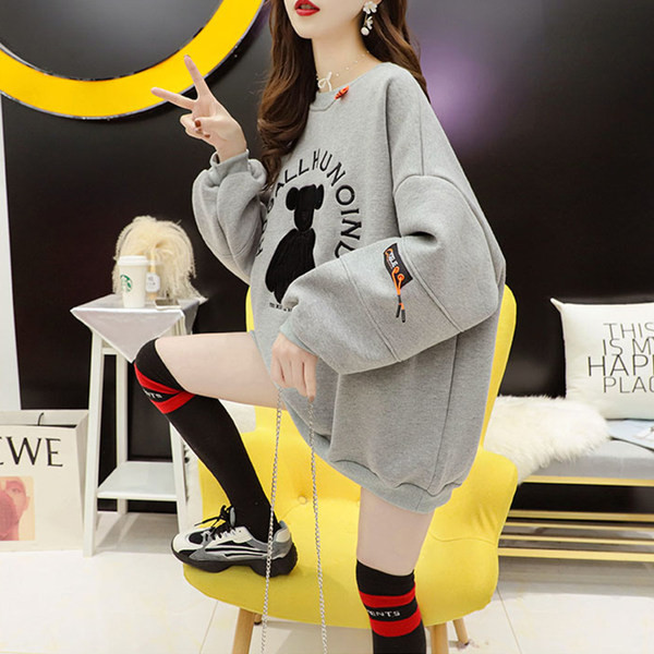 Uue mudeli naiste lai ümara kaelusega dressipluus