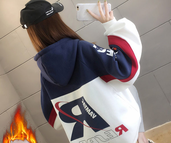 Νέο μοντέλο γυναικείο casual φούτερ με επιγραφή και κουκούλα