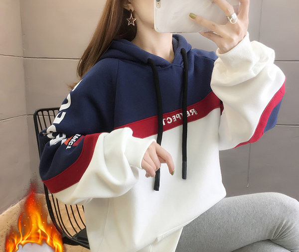 Νέο μοντέλο γυναικείο casual φούτερ με επιγραφή και κουκούλα