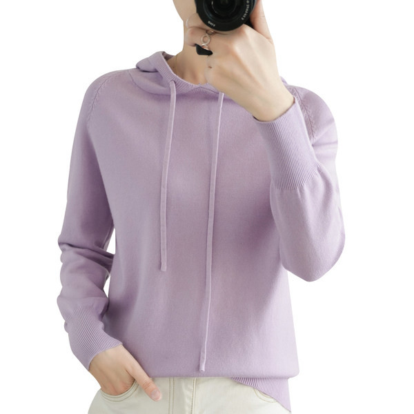 Női kötött pulóver kapucnival - több színben