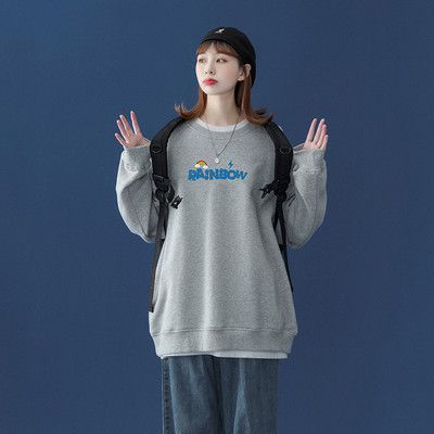 Φαρδύ μοντέλο γυναικεία μπλούζα με απλικέ