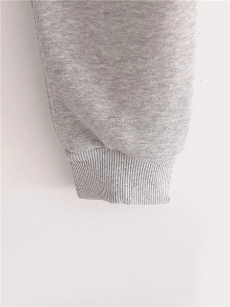 Moodne naiste lühike kapuutsiga dressipluus valge ja hall