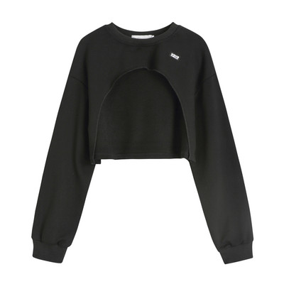 Lühike musta värvi naiste pluus