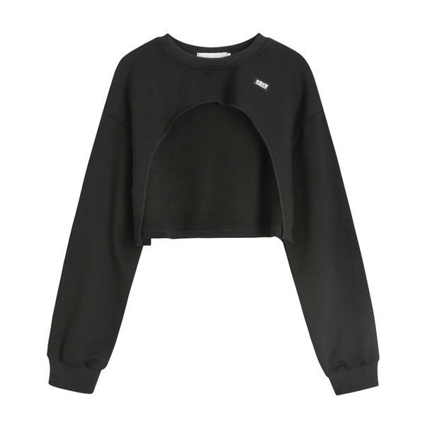 Lühike musta värvi naiste pluus