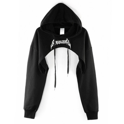 Must naiste kapuutsiga dressipluus - lühike mudel