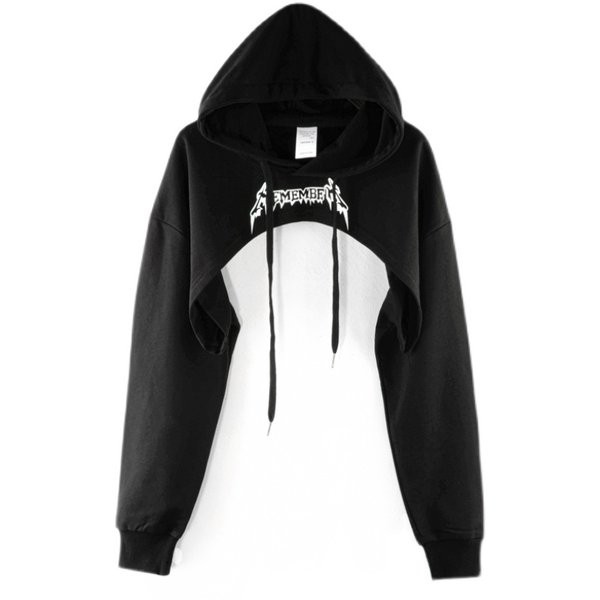 Must naiste kapuutsiga dressipluus - lühike mudel