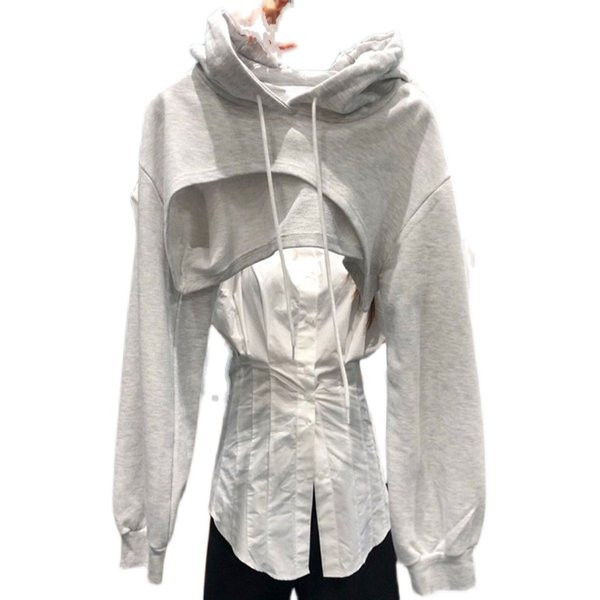 Γυναικείο φούτερ με κουκούλα και κορδόνια