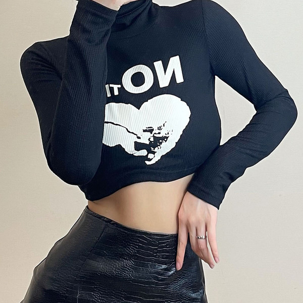 Uue mudeli kõrge krae ja aplikatsiooniga naiste lühike pluus