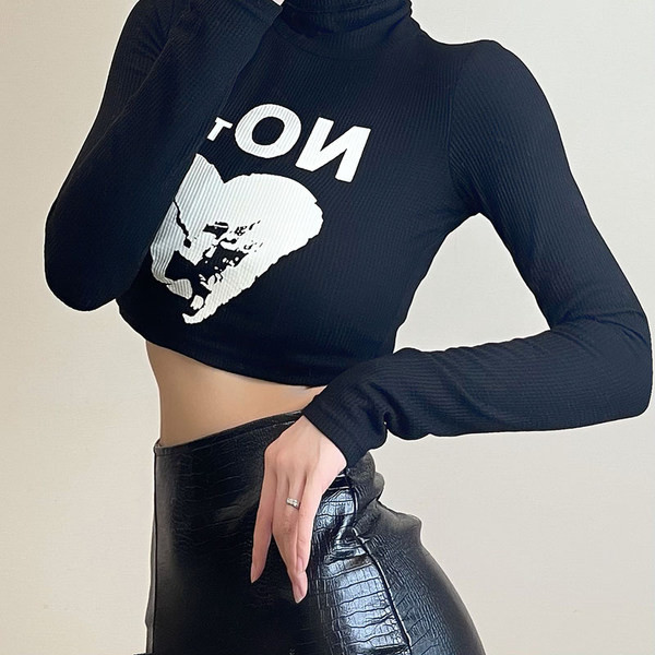 Uue mudeli kõrge krae ja aplikatsiooniga naiste lühike pluus