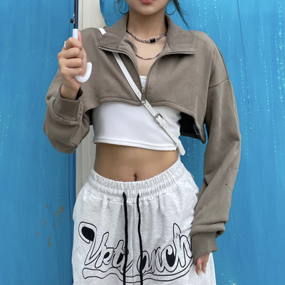 Naiste lühike tõmblukuga dressipluus