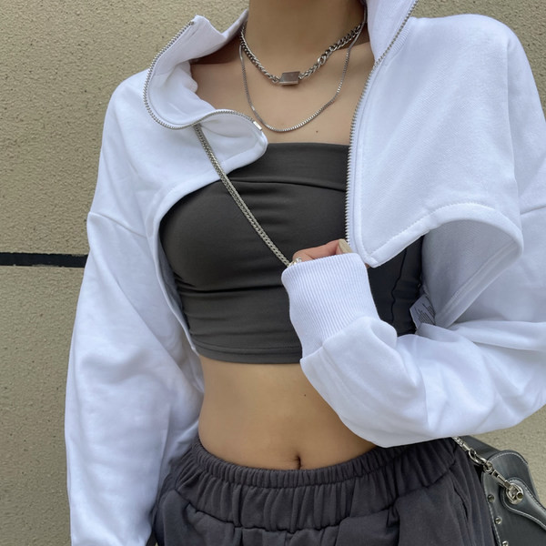 Naiste lühike tõmblukuga dressipluus