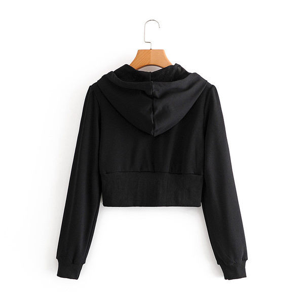 Női pulóver kapucnival és cipzárral