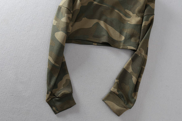 Uue mudeli naiste lühike kamuflaaž kapuutsiga dressipluus