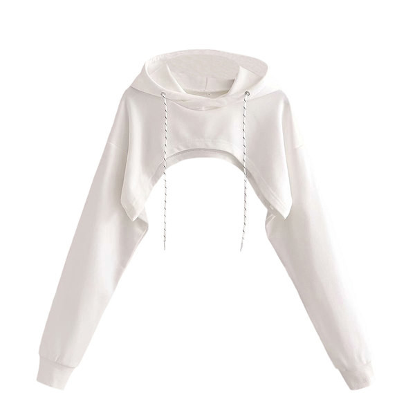 Naiste lühike kapuutsiga dressipluus