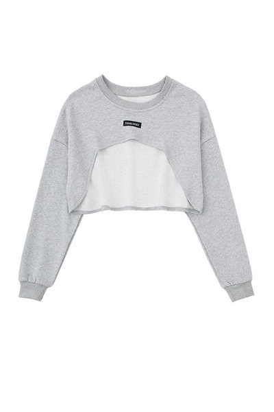 Νέο μοντέλο γυναικεία κοντή μπλούζα με οβάλ λαιμόκοψη - τρία χρώματα